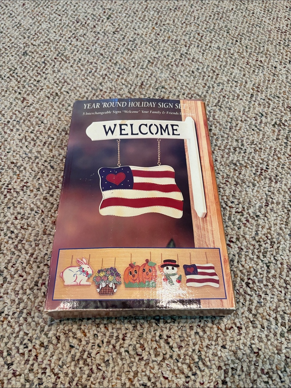 Welcome Flag Home Wall Decor Sign - White and Red